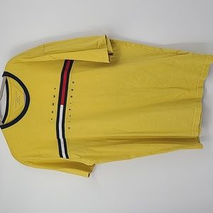 Retro y2k tommy Hilfiger logo shirt yellow XXL